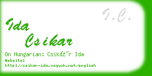 ida csikar business card